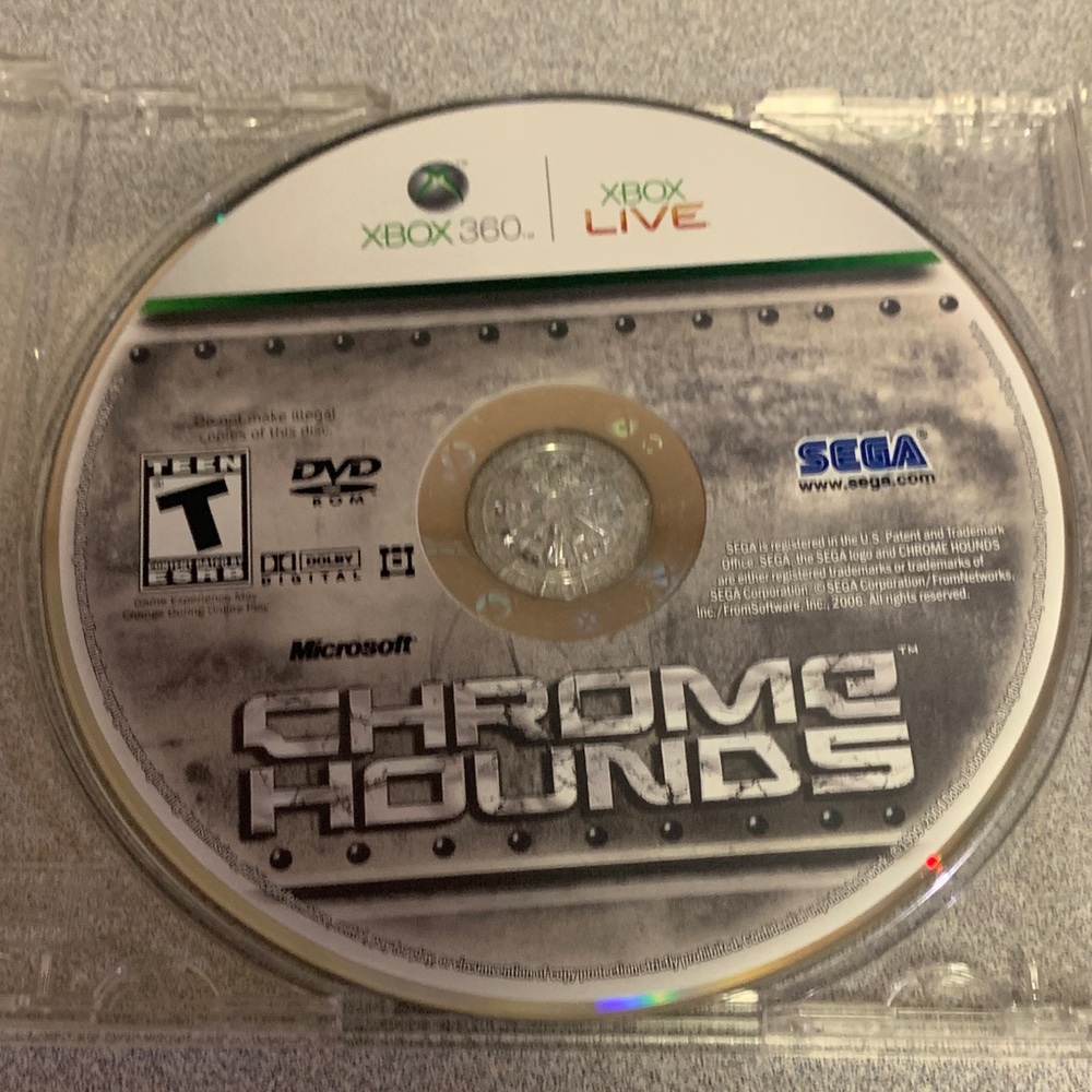 Microsoft Xbox 360 "Chrome Hounds" Game Disc only